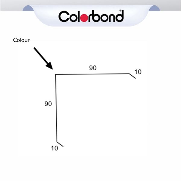 Corner Capping Flashing - (10x90x90x10) COLORBOND® logo