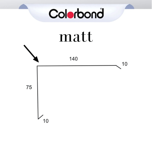 Barge Capping Roof Flashing - (10x75x140x10) COLORBOND® MATT logo